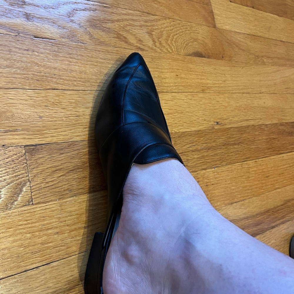 Cole Haan pointed black mules slip ons